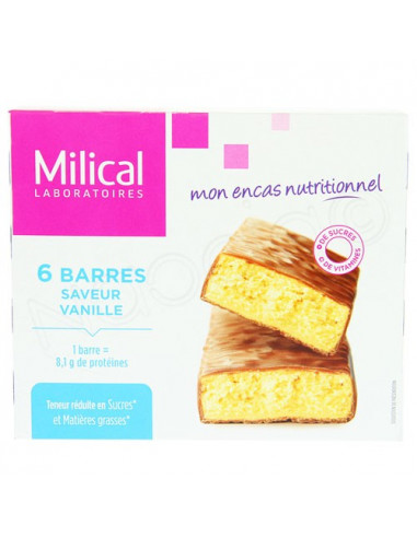 Milical Nutrition 6 barres minceur saveur vanille