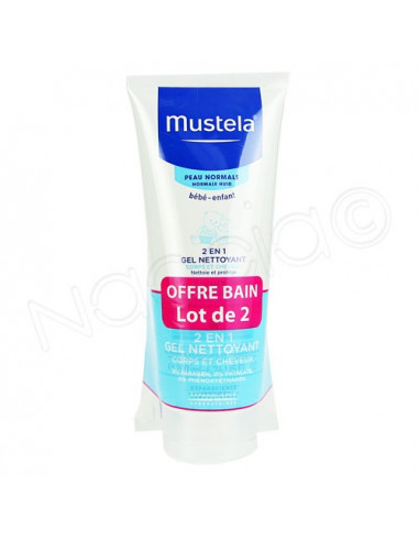 Offre Bain Mustela Gel Nettoyant 2 en 1 Corps et Cheveux Lot 2x200ml