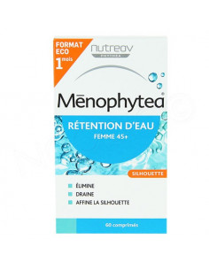 Menophytea Rétention d'eau Femme 45+. Format économique 1 mois 60 comprimés