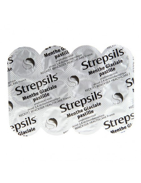Strepsils Traitement Antiseptique Mal de Gorge Menthe Glaciale 24 pastilles à sucer Strepsils - 2