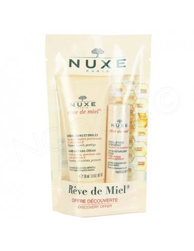 Nuxe Rêve de Miel Crème Mains et Ongles 30 ml + Stick Lèvres Hydratant 4 g