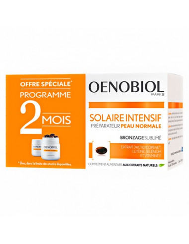 Oenobiol Solaire Intensif Préparateur Peau Normale. Lot 2x30 capsules - préparateur solaire
