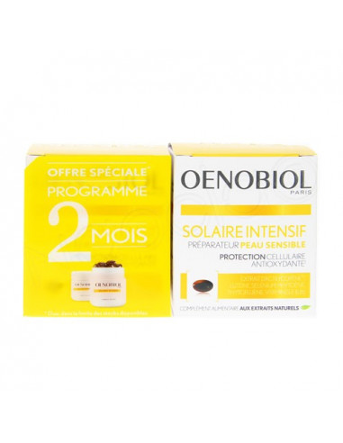 Oenobiol Solaire Intensif Préparateur Peau Sensible. Lot 2x30 capsules