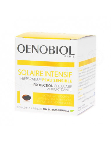 Oenobiol Solaire Intensif Préparateur Peau Sensible. 30 capsules