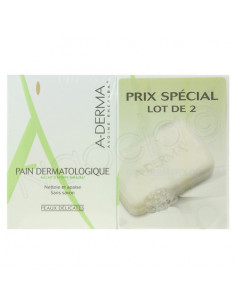 Aderma Pain dermatologique Lait d'avoine. Lot 2x100g