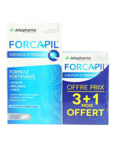 Programme Intensif FORCAPIL Cheveux Ongles. Cure 3 mois + 1 mois OFFERT