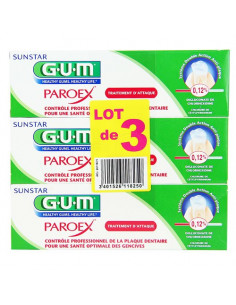 Offre Gum Sunstar Dentifrice Paroex Traitement D'Attaque. Lot 3x75ml