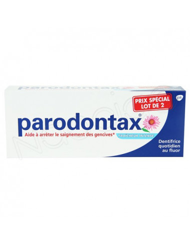 Parodontax Dentifrice Fraicheur Intense. Lot 2x75ml