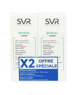 Offre SVR Spirial Crème Déodorant Intense 48h. Lot 2x50ml
