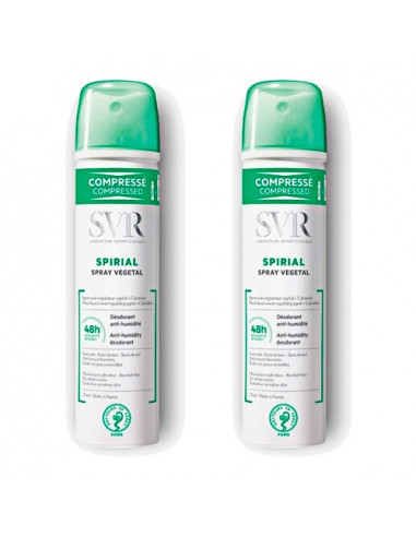 SVR Spirial Spray Végétal Déodorant Anti-Humidité 48H. Lot de 2x75ml