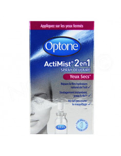 Optone ActiMist 2en1 Spray Oculaire Yeux Secs. 10ml