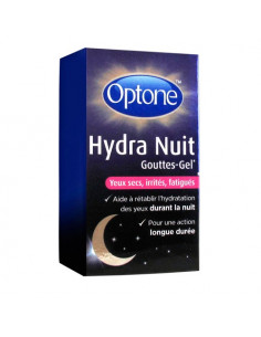 Optone Hydra Nuit Gouttes-Gel Yeux Secs Irrités Fatigués. 10ml -
