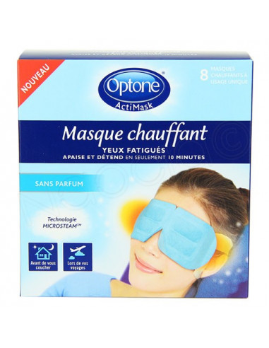 Optone ActiMask Masque Chauffant Yeux Fatigués. x8 masques