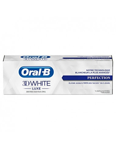 Oral B 3D White Luxe Dentifrice Perfection Anti-tâches. 75ml - dentifrice fluoré