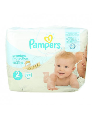 Pampers Premium Protection New Baby Sensitive 3-6kg Taille 2. x27 couches