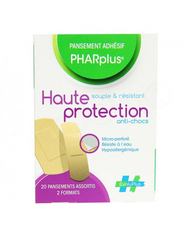 PHARplus Haute Protection 20 pansements assortis