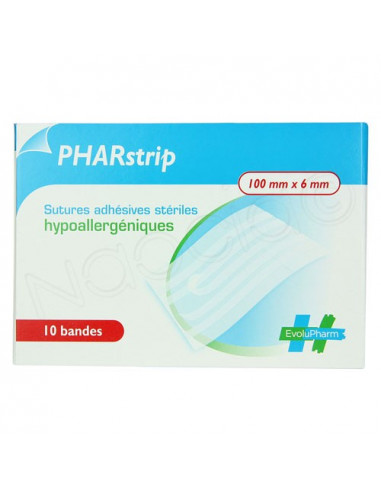 PHARstrip Sutures adhésives stériles hypoallergéniques x10 bandes