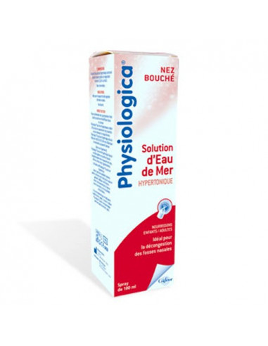 Physiologica Solution d'Eau de Mer Hypertonique Nez Bouché. 100ml