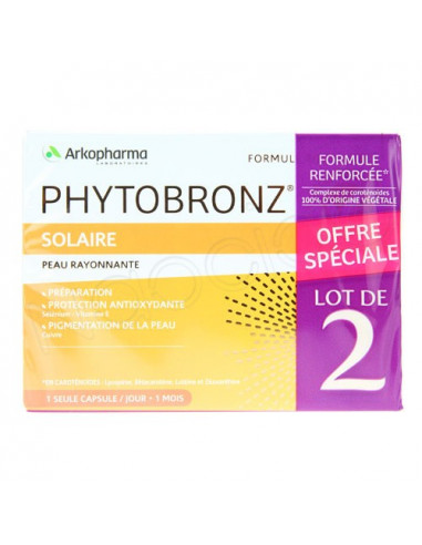 Arkopharma Phytobronz Nouvelle Formule. Lot 2x30 capsules