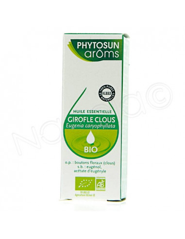 Phytosun arôms Huile Essentielle Girofle Clous Bio. 10ml - pure et naturelle/HEBBD