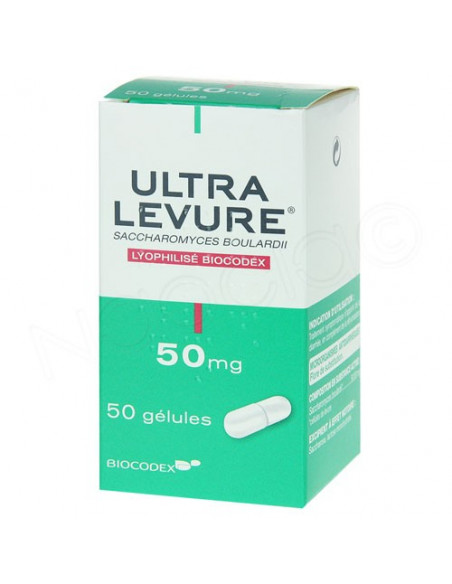 Ultra Levure 50 mg. Boite 50 gélules