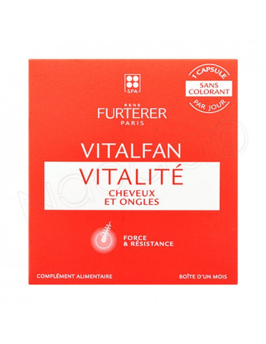 René Furterer Vitalfan Vitalité Cheveux et Ongles. 30 capsules - 1 mois