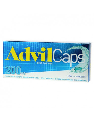 AdvilCaps 200mg Ibuprofène 16 capsules molles