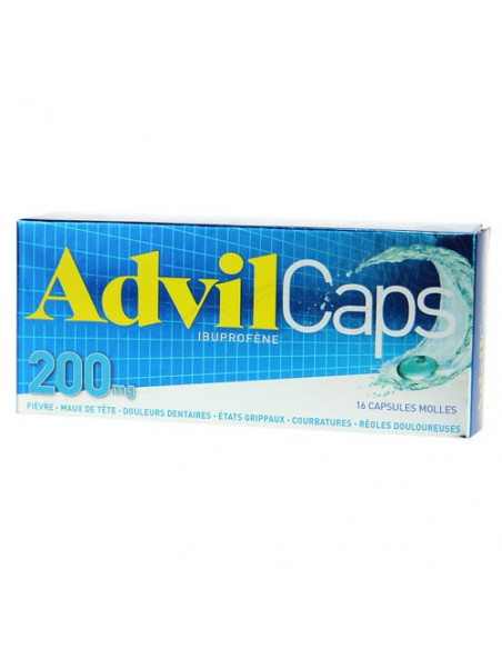AdvilCaps 200mg Ibuprofène 16 capsules molles