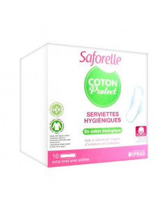 Saforelle Coton Protect Serviettes hygiéniques extra fines avec ailettes x10 Saforelle - 1