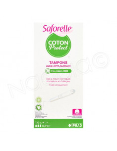 Saforelle Coton Protect Tampons avec applicateur. Super. x14 - en coton biologique non irritant