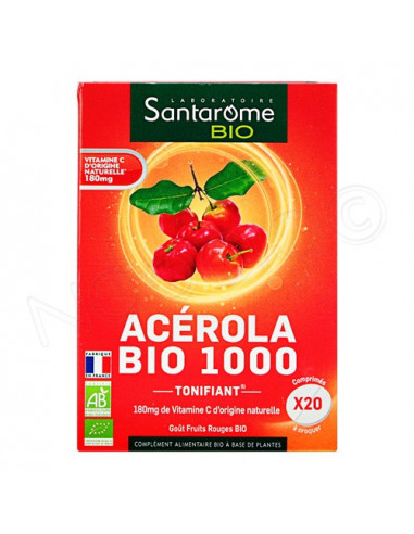 Santarome Acérola Bio 1000 Tonifiant vitamine C bio et naturelle
