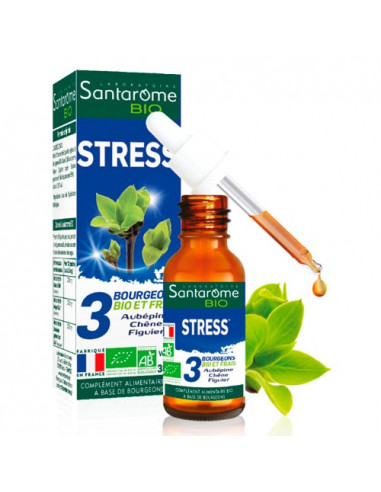 Santarome Bio Stress. 30m - Bourgeons d'aubépine de chêne et de figuier - BIO