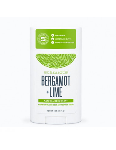 Schmidt's Bergamote + Lime Déodorant Naturel. Stick 75g