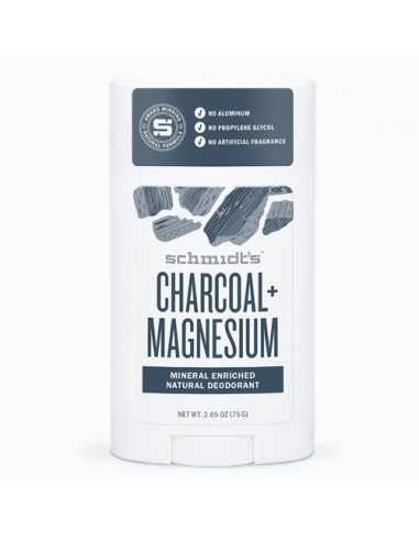 Schmidt's Charbon + Magnesium Déodorant Naturel. Stick 75g