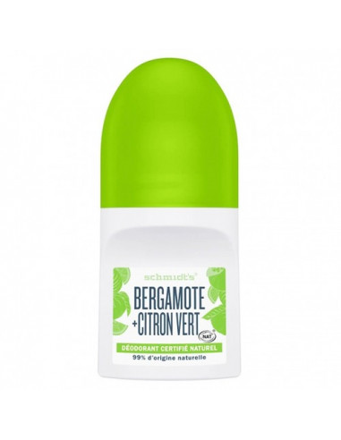 Schmidt's Bergamote + Citron Vert Déodorant Naturel. Roll-on 50ml