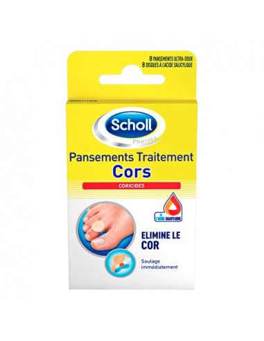 Scholl Pansements Traitement Cors. x8 - traitement corricide à l'acide salicylique