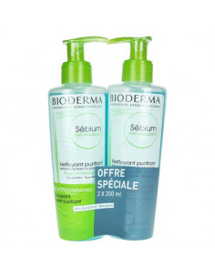 Bioderma Sebium Gel Moussant Lot 2 Flacons 200ml