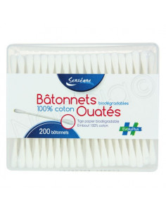 Senséane Bâtonnets Ouatés 100% coton. 200 bâtonnets