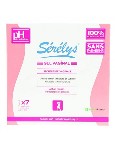 Sérélys gel vaginal sècheresse vaginale. 7 applicateurs monodose de 5ml