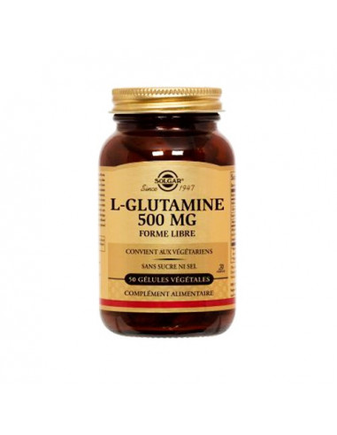 Solgar L-Glutamine 500mg Forme Libre. 50 gélules végétales