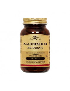 Solgar Magnesium Bisglycinate sans sucre ni sel. 100 tablets
