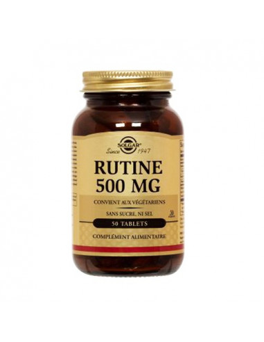 Solgar Rutine 500mg comprimés sans sucre ni sel. 50 tablets - Insuffisance veineuse