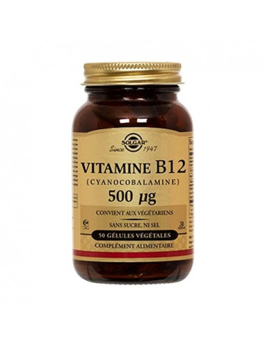 Solgar Vitamine B12 500µg. 50 gélules végétales