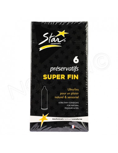 Star Condoms Préservatif Super Fin. x6