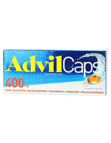 AdvilCaps 400mg Ibuprofène 14 capsules molles