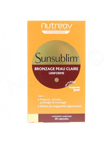 Sunsublim Bronzage Peau Claire Uniforme. 28 capsules