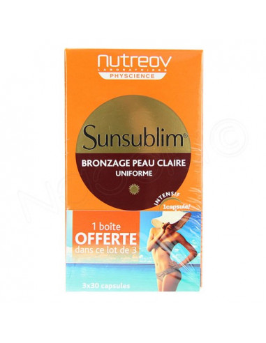 Sunsublim Bronzage Peau Claire Uniforme. Lot 3x28 capsules