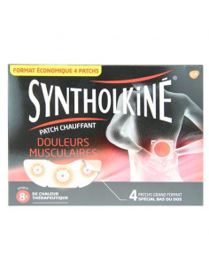 Syntholkiné Patch Chauffant Douleurs Musculaires x4 patchs grand format