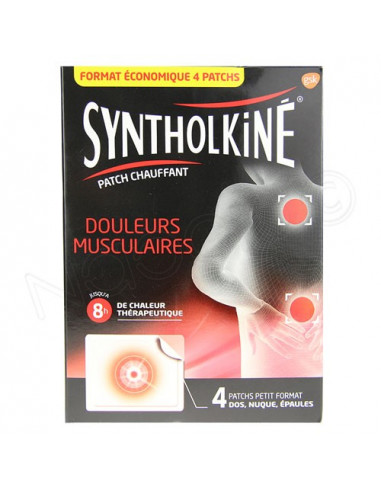 Syntholkiné Patch Chauffant Douleurs Musculaires x4 patchs petit format