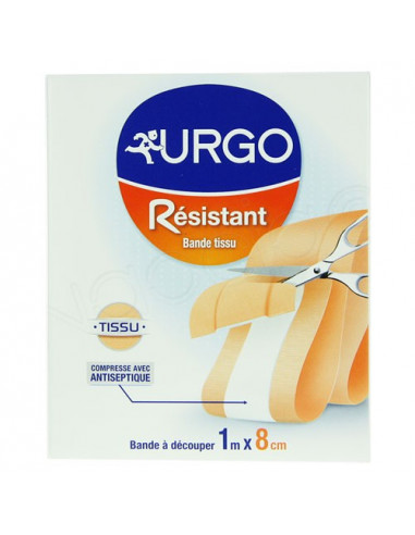 URGO RESISTANT Pansement bande à découper antiseptique 8cmx1m - ACL 7566035